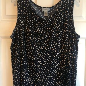 Polka dot sleeveless blouse